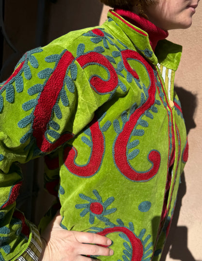 SWIRL COTTON VELVET COAT