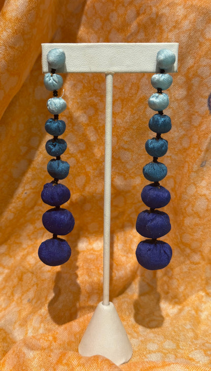 TEXTILE BALL EARRINGS