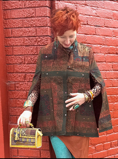 RUSTIC AUTUMN PATCHWORK CAPE