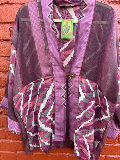 WINE & JAZZ SHORT KIMONO