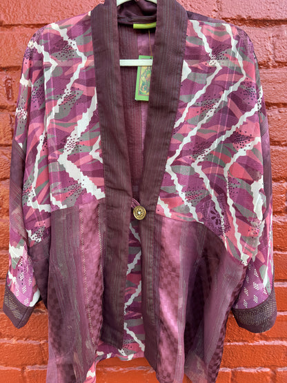 WINE & JAZZ SHORT KIMONO