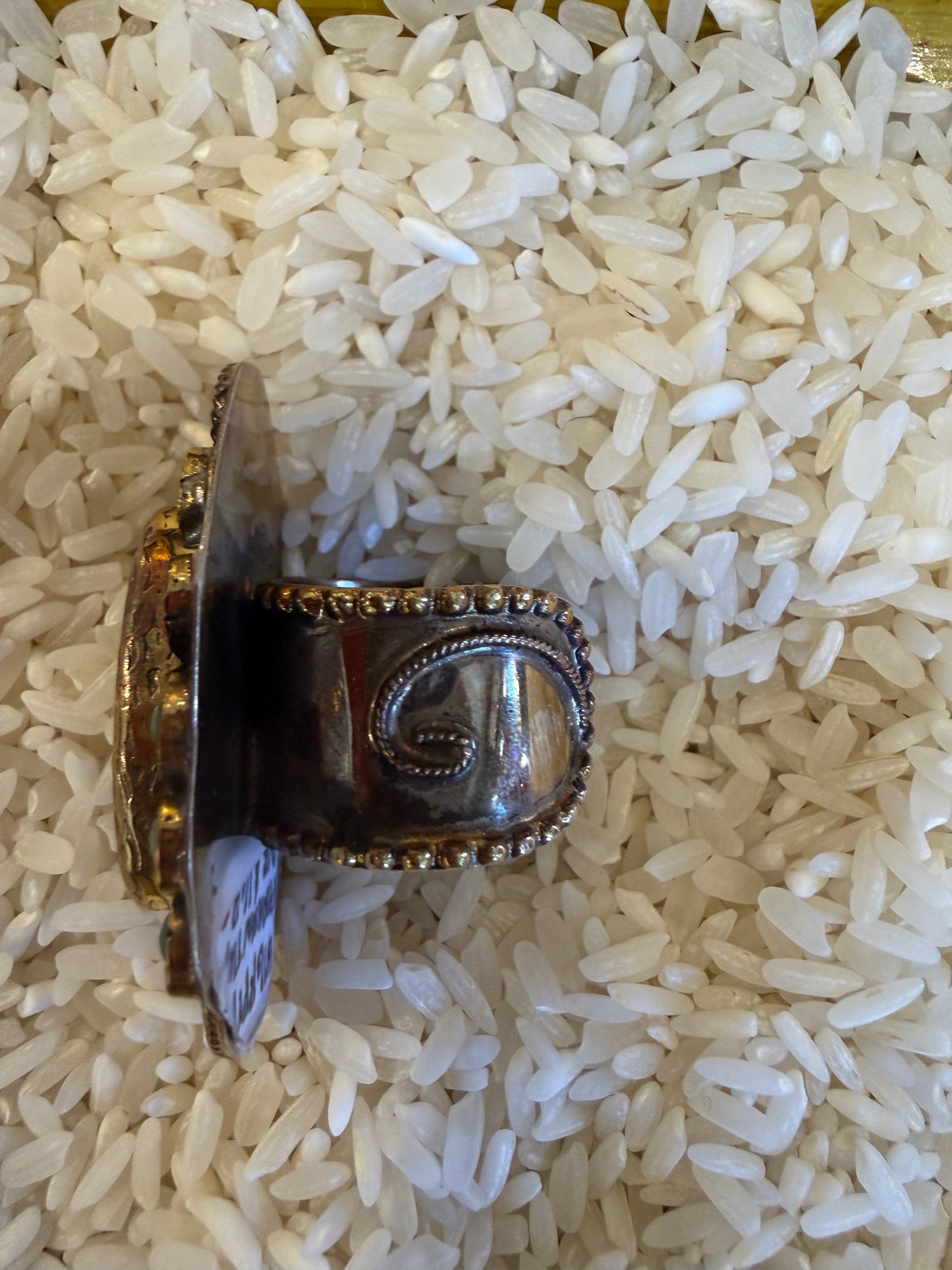 PERSIAN TURQUOISE AND BLISTER PYRITE RING