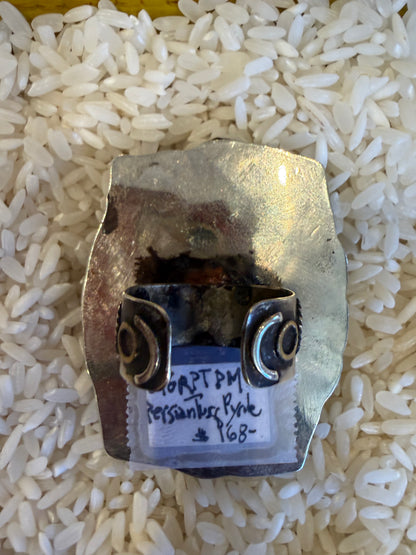 PERSIAN TURQUOISE AND BLISTER PYRITE RING