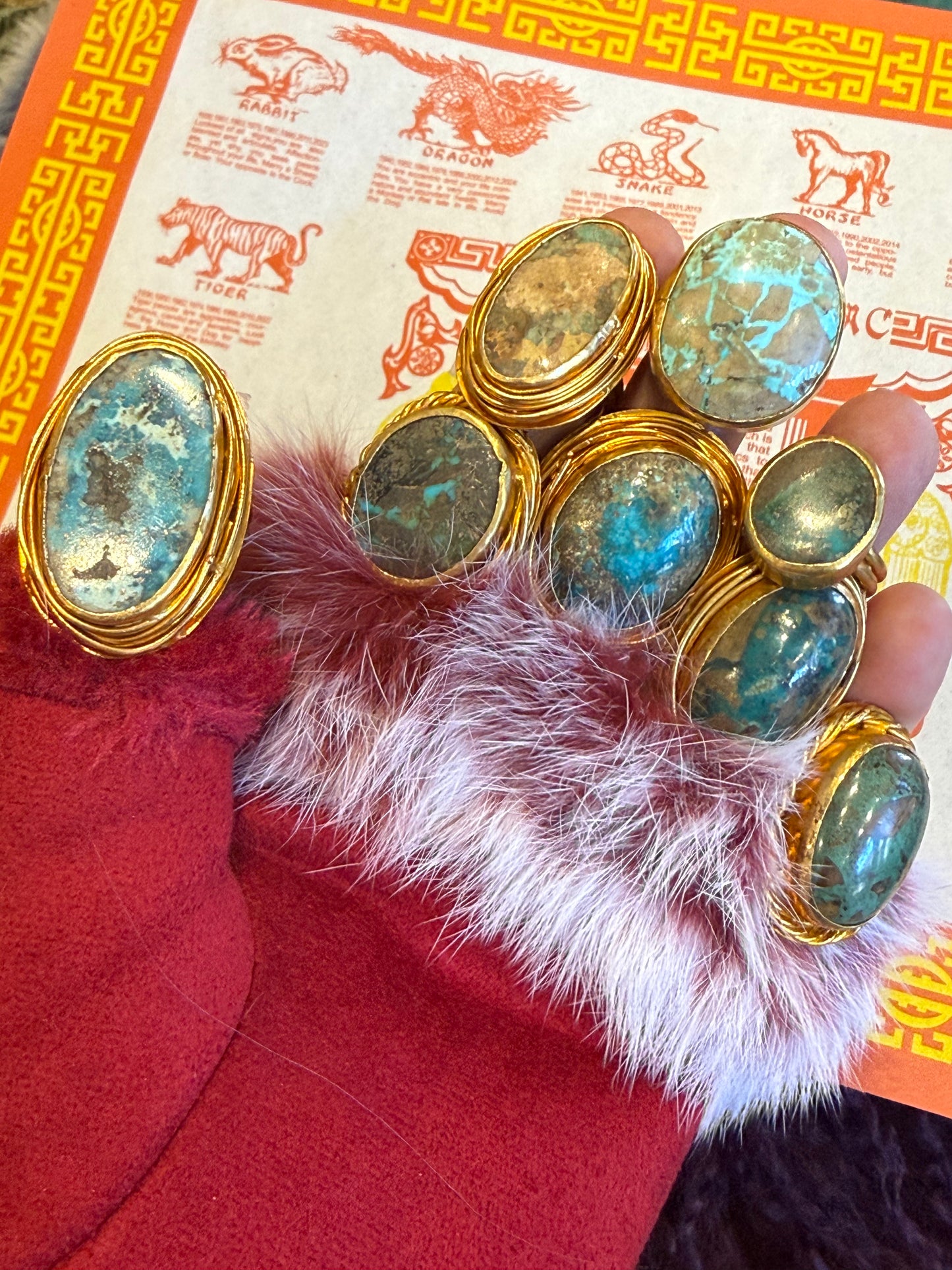 PERSIAN TURQUOISE NEST RINGS