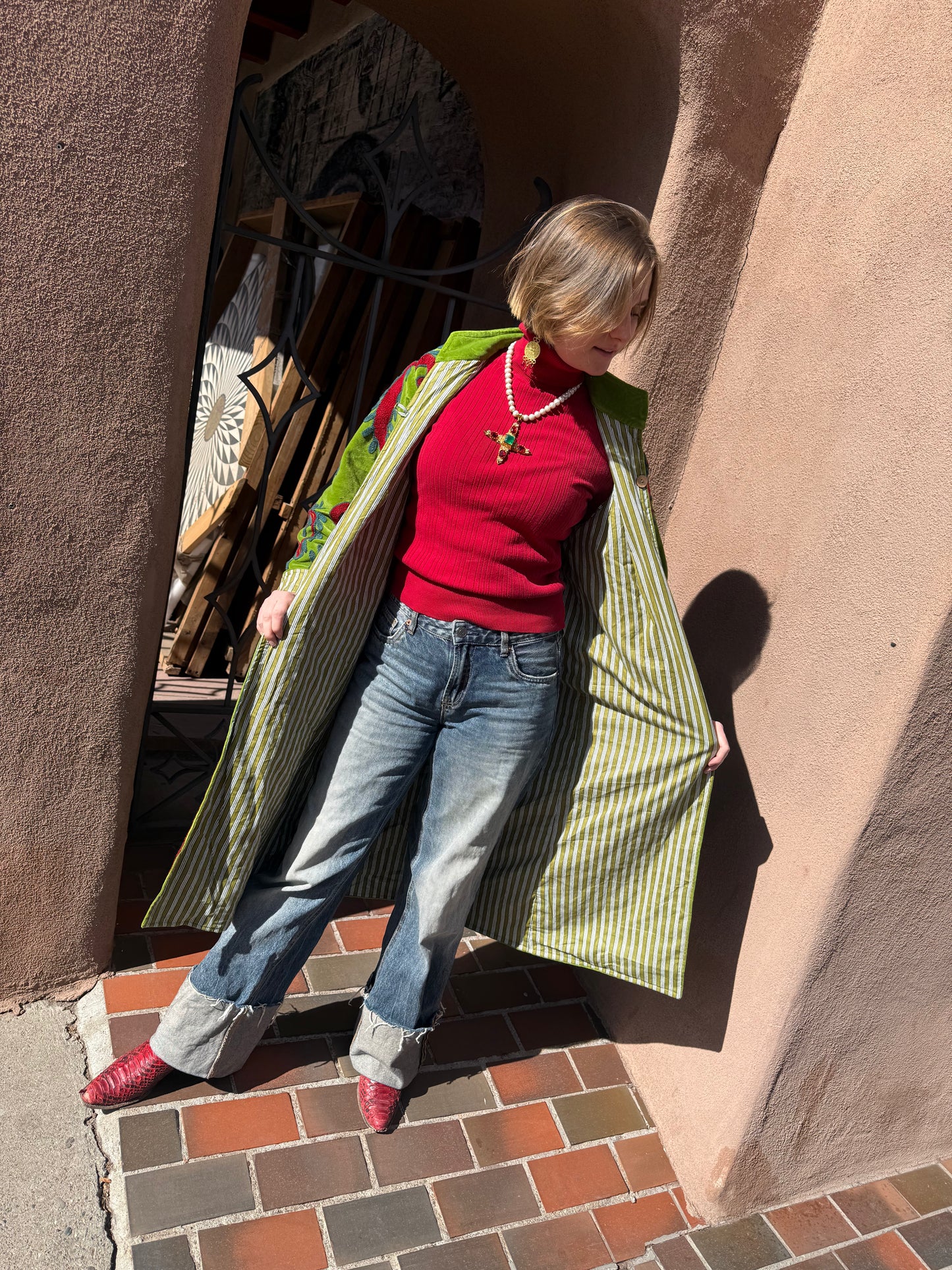 SWIRL COTTON VELVET COAT