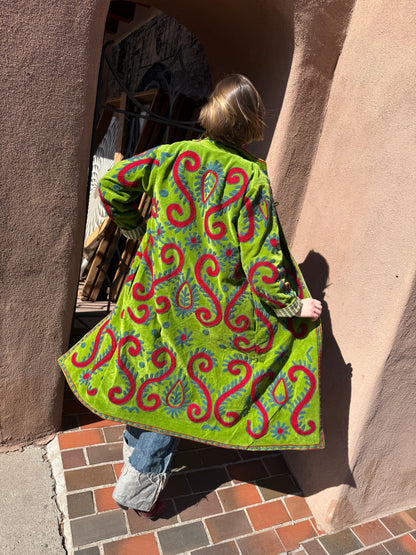 SWIRL COTTON VELVET COAT