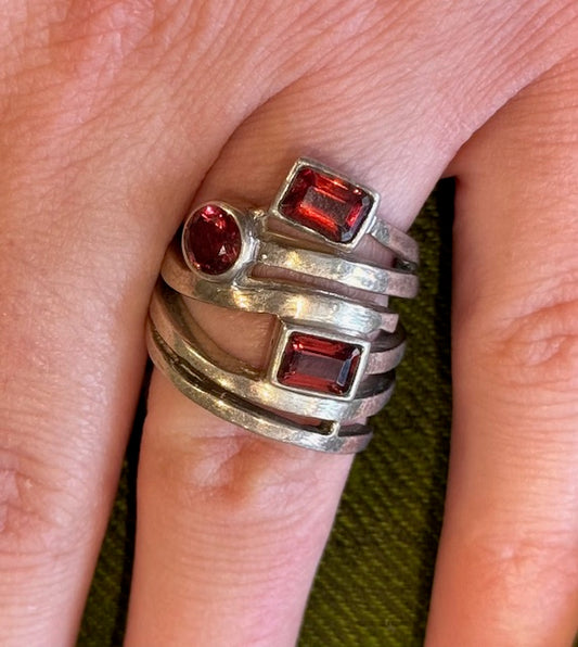 GARNET WRAP RING