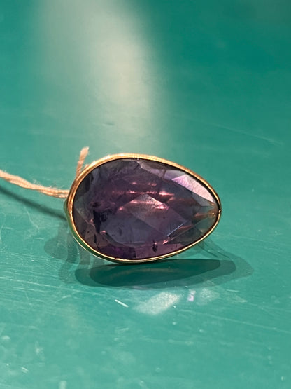 AMETHYST ALMOND SHAPE RING