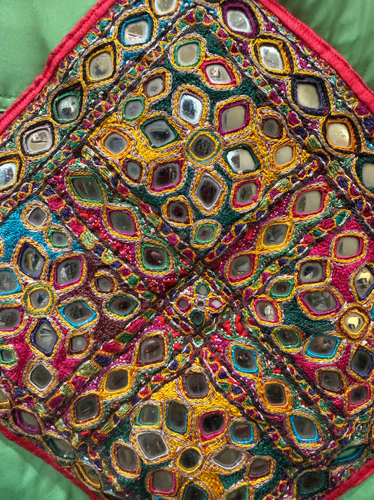 TRIBAL BLING GREEN PUFFER VEST