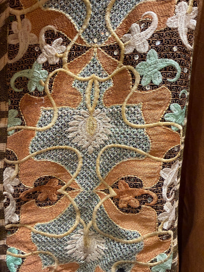 UPCYCLED EMBROIDERED COS CAMEL COAT