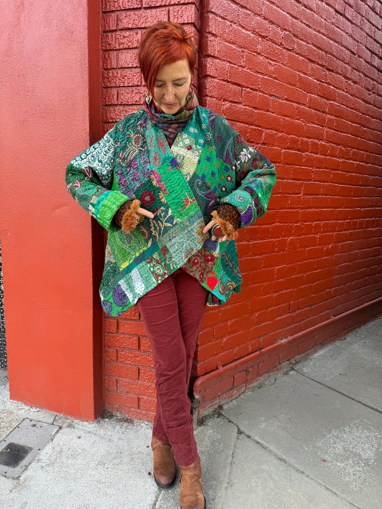 PATCHWORK CAPE JACKET