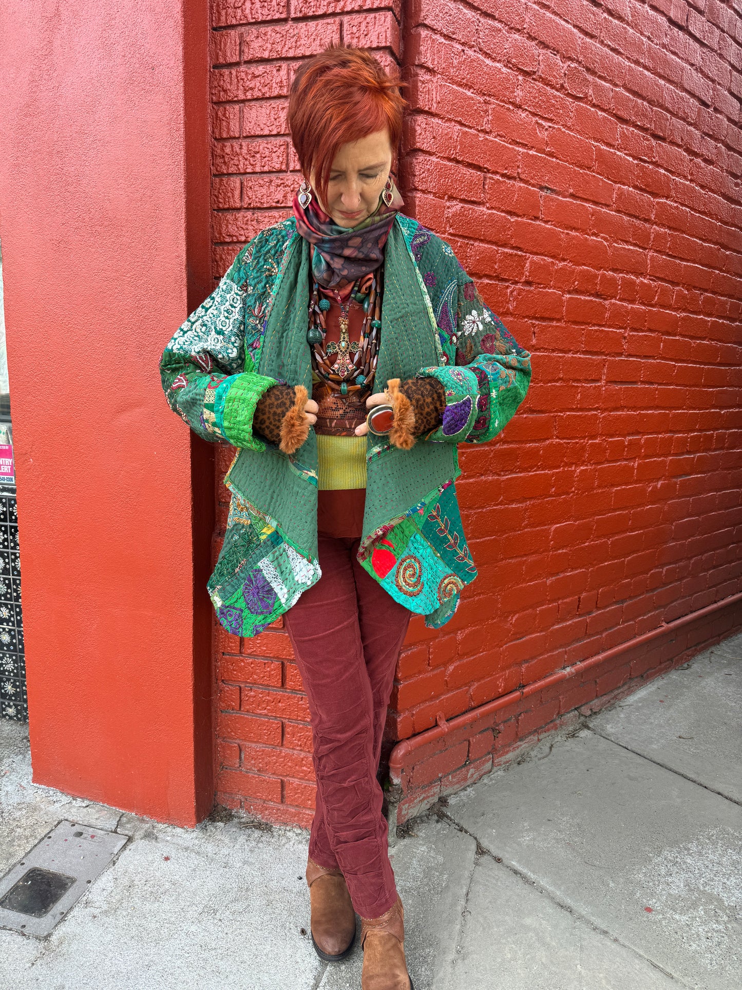 PATCHWORK CAPE JACKET