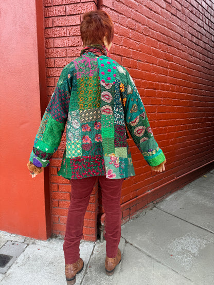 PATCHWORK CAPE JACKET