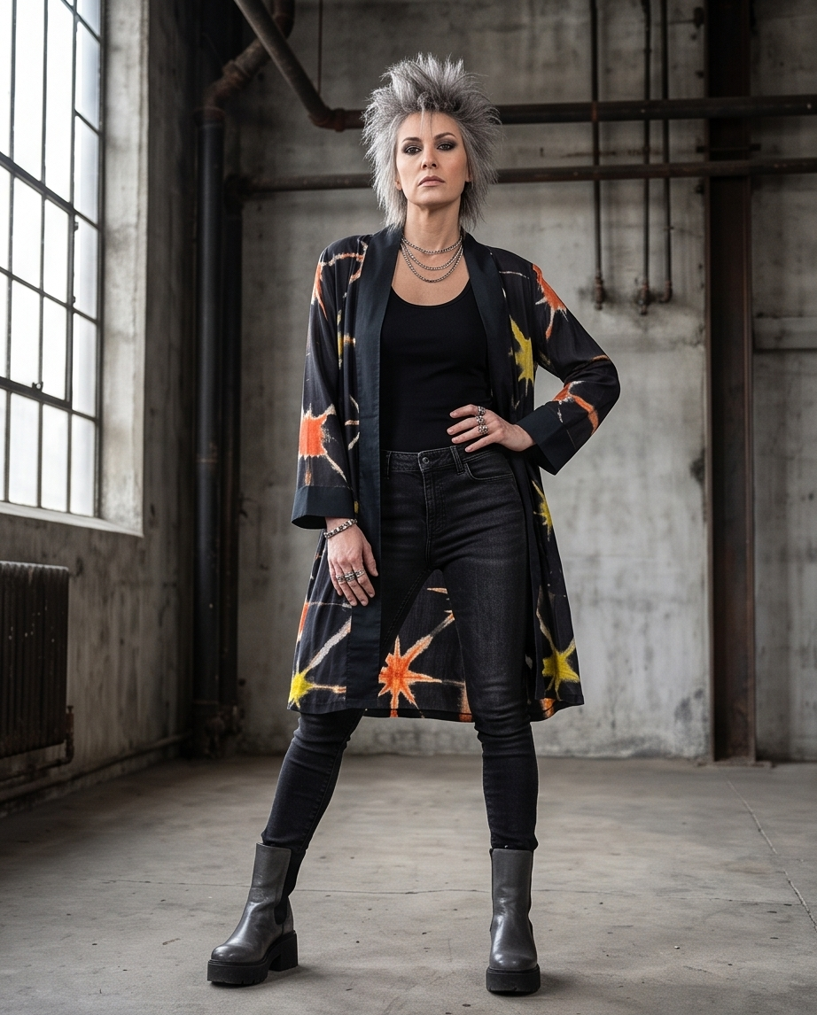 KALEIDOSCOPIC HAND DYED SWING COATS