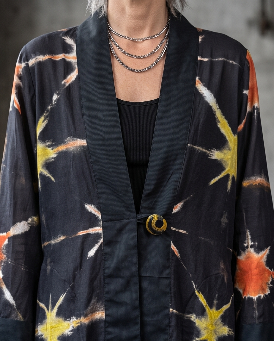KALEIDOSCOPIC HAND DYED SWING COATS