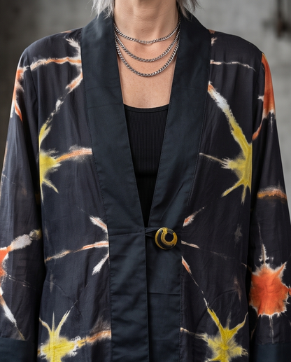 KALEIDOSCOPIC HAND DYED SWING COATS