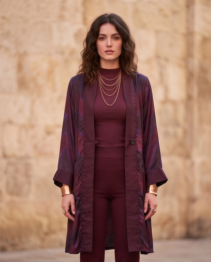 KALEIDOSCOPIC HAND DYED SWING COATS