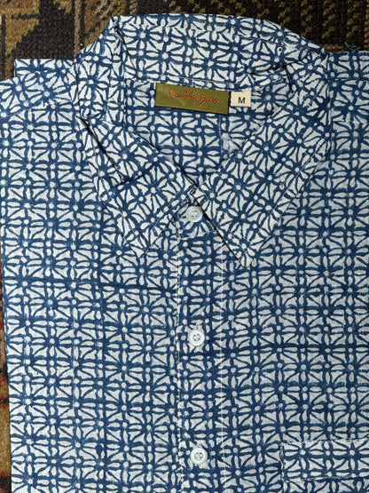 BLOCK PRINT MEN'S SHIRT SIZE MEDIUM ONLY