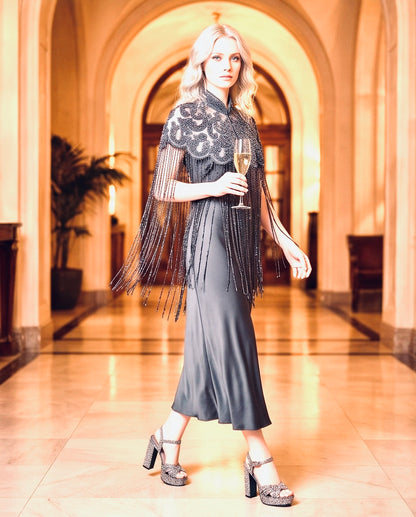 FRINGE BEADED CAPELET