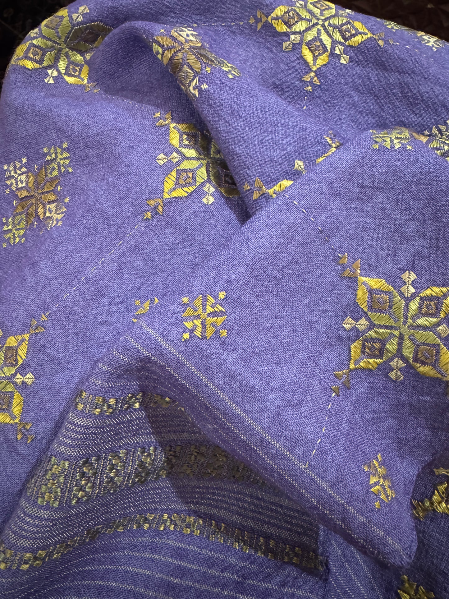 MASTERPIECE SOOF WOOL SCARF HANDLOOM HANDSPUN HAND EMBROIDERED