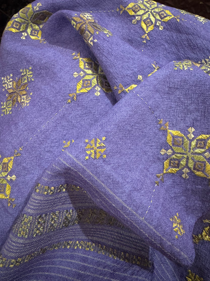 MASTERPIECE SOOF WOOL SCARF HANDLOOM HANDSPUN HAND EMBROIDERED