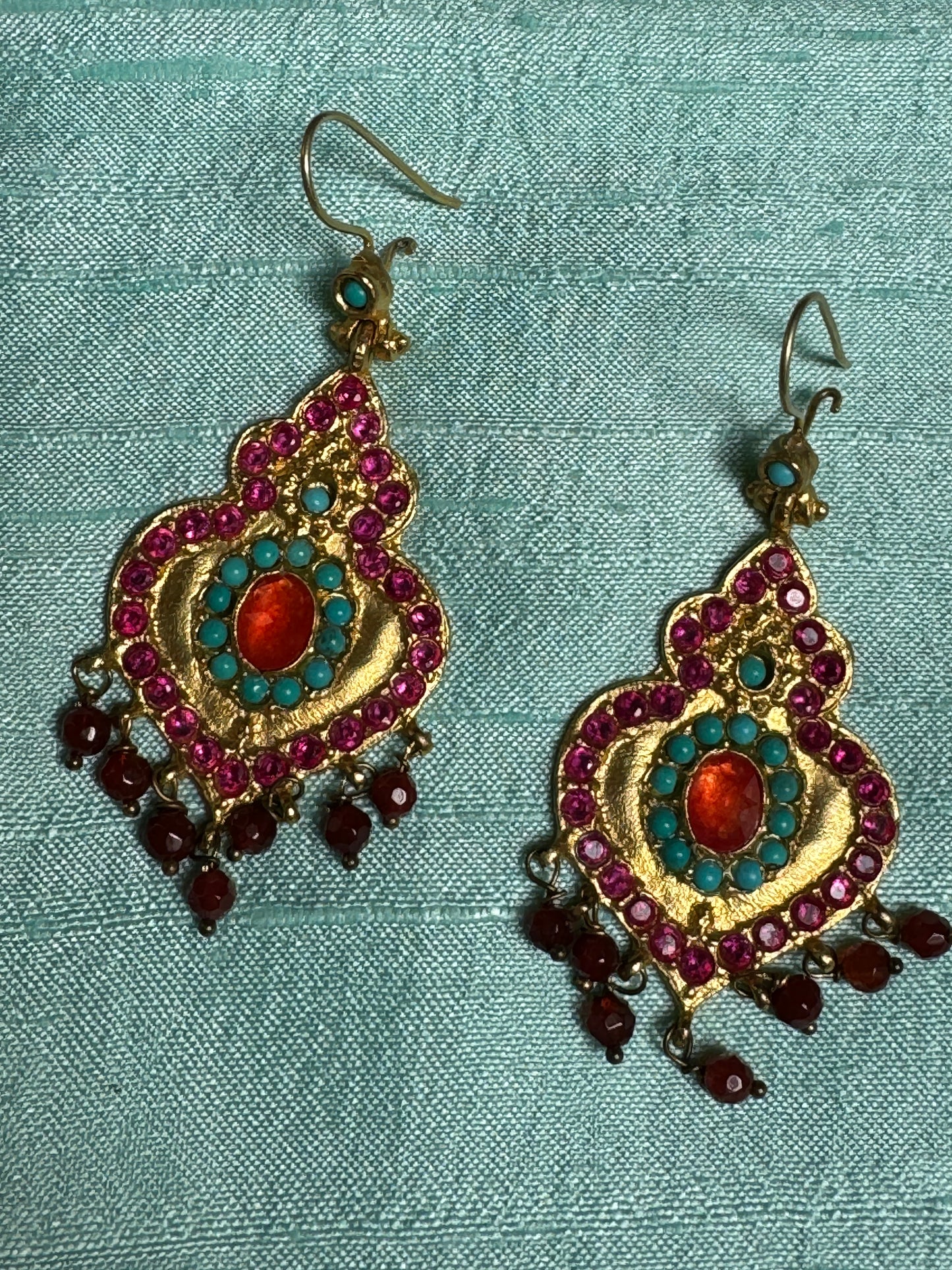 AVA ARABESQUE EARRINGS: Ruby Dangle Earrings