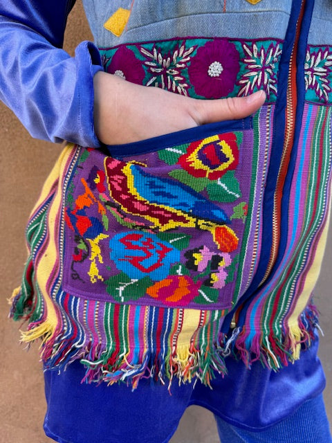 SUN MOON BIRD HUIPIL UPCYCLED VEST