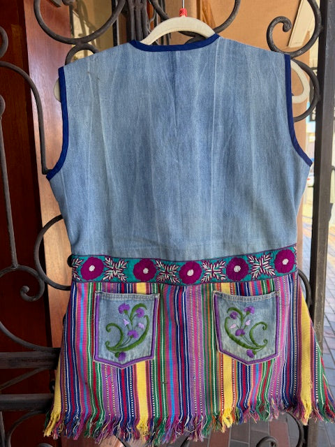SUN MOON BIRD HUIPIL UPCYCLED VEST