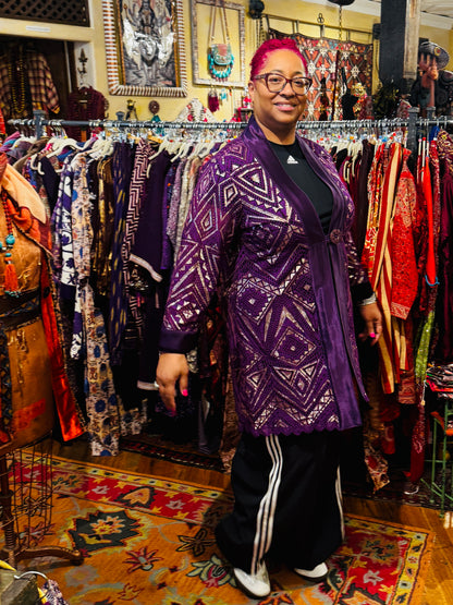 PURPLE DECO EMPIRE COAT