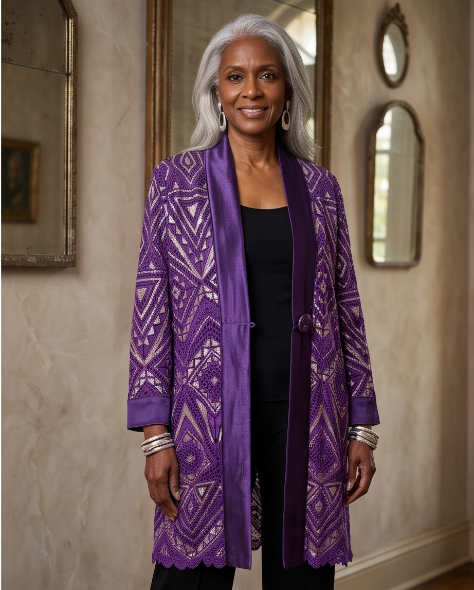 PURPLE DECO EMPIRE COAT