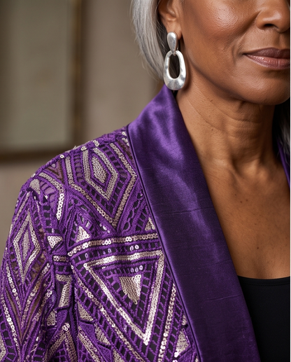 PURPLE DECO EMPIRE COAT