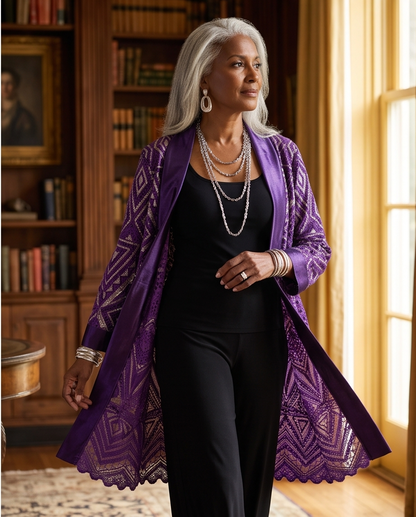 PURPLE DECO EMPIRE COAT
