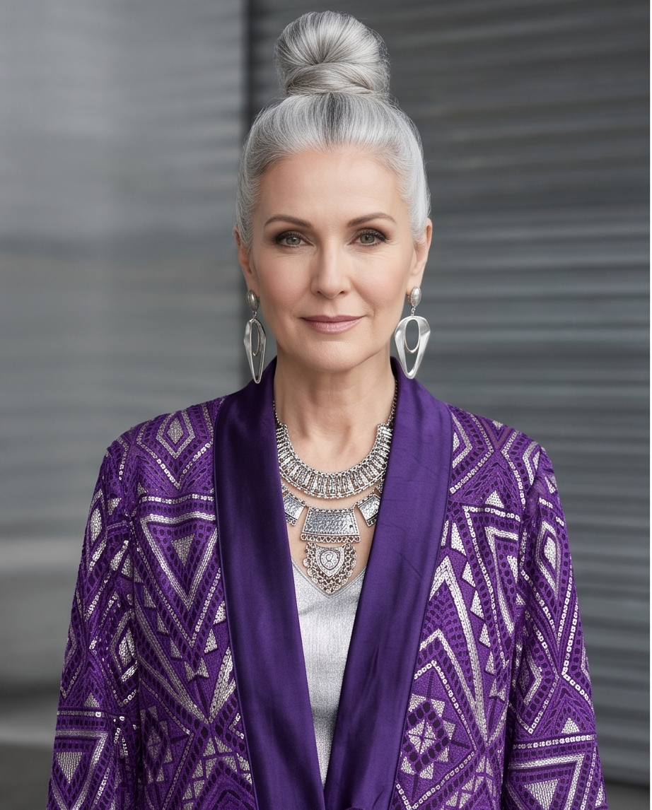 PURPLE DECO EMPIRE COAT