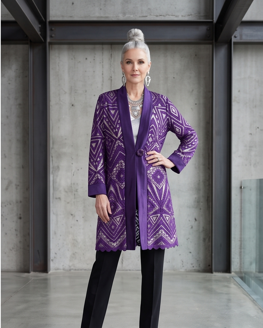 PURPLE DECO EMPIRE COAT