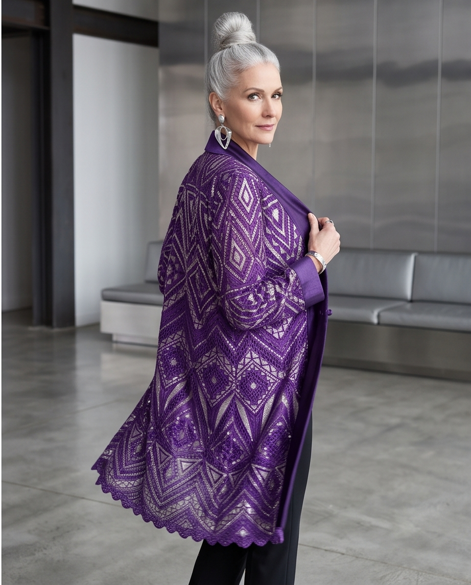 PURPLE DECO EMPIRE COAT