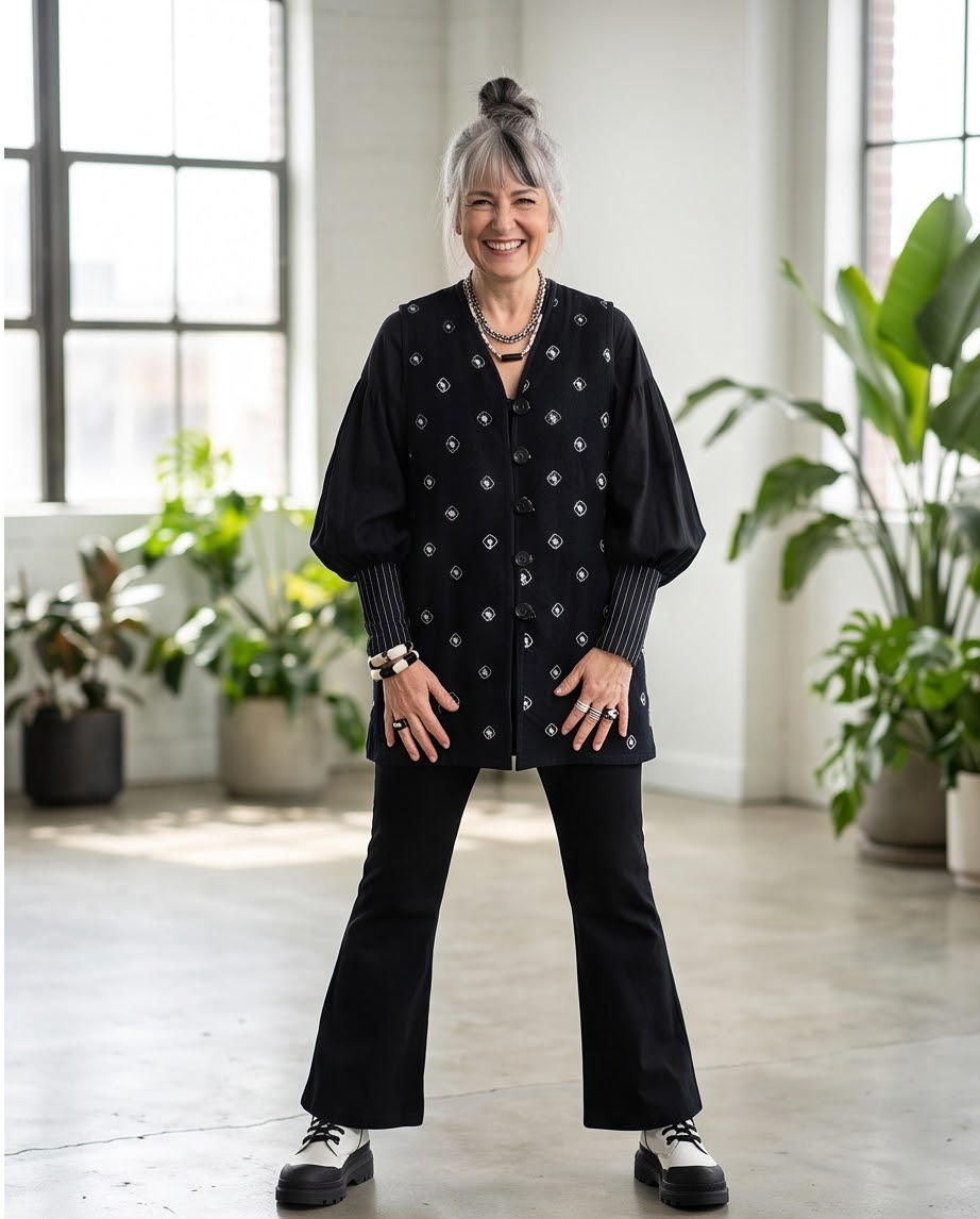 B&W WOOL VEST
