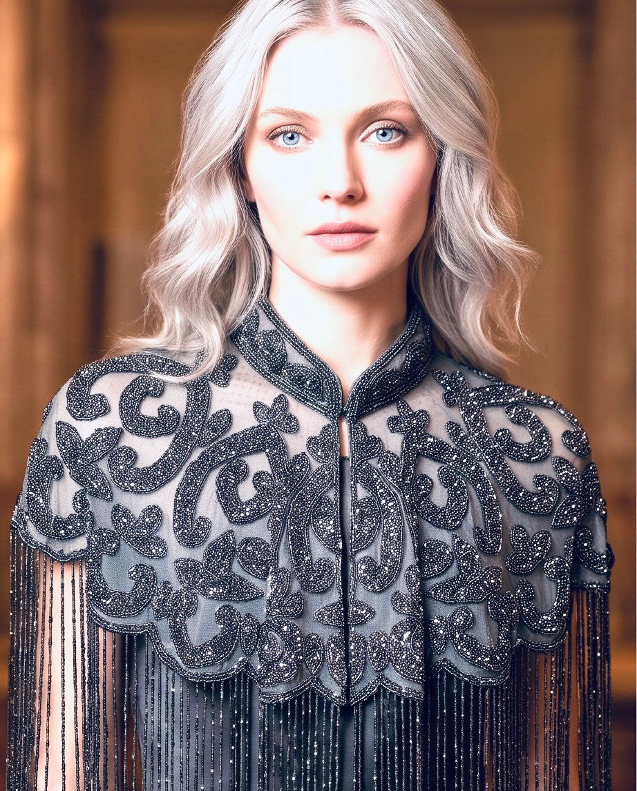 FRINGE BEADED CAPELET