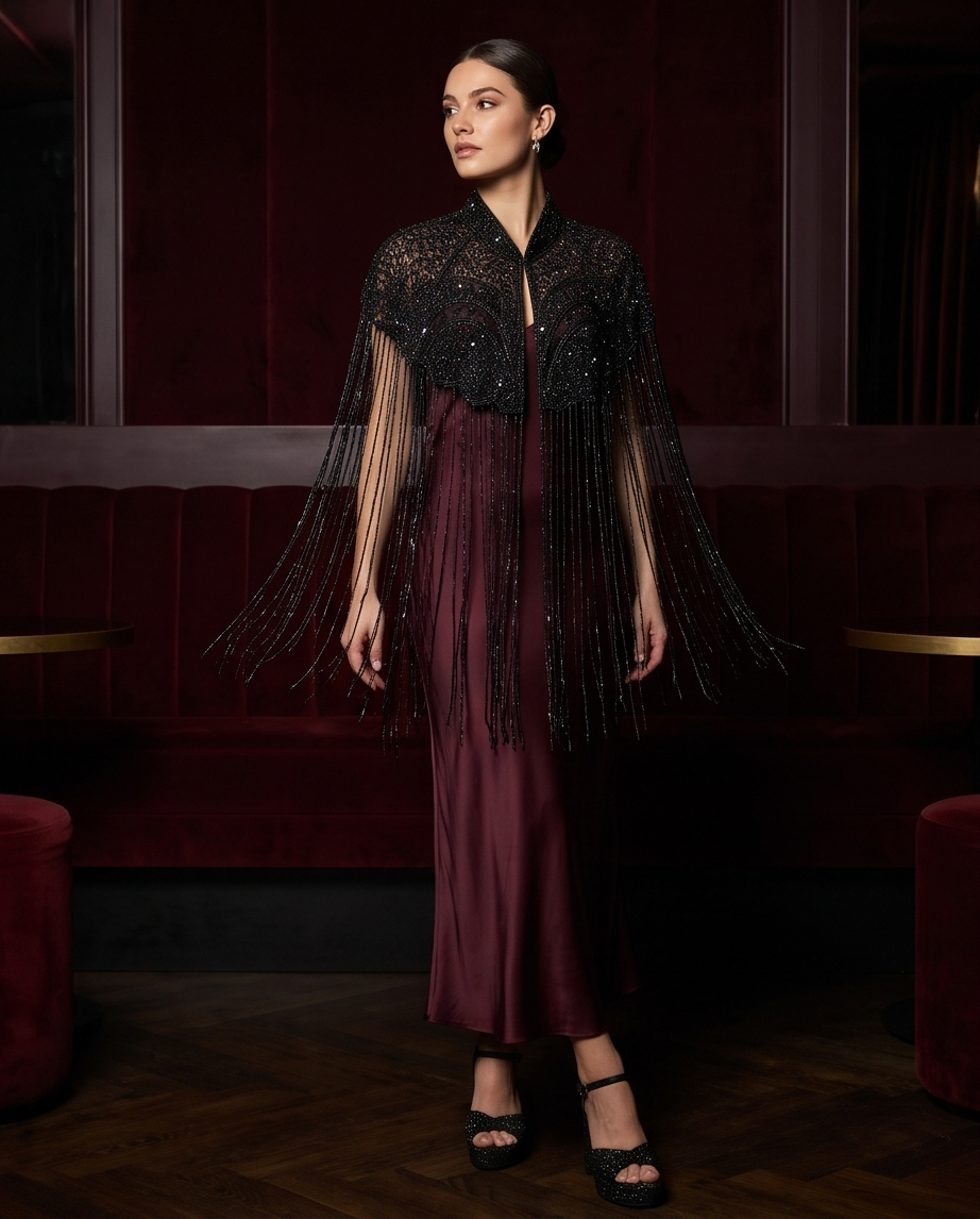 FRINGE BEADED CAPELET