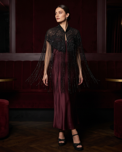 FRINGE BEADED CAPELET