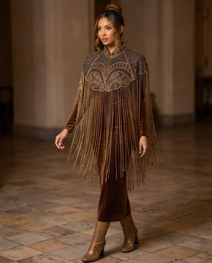 FRINGE BEADED CAPELET