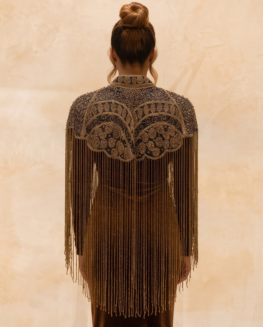 FRINGE BEADED CAPELET