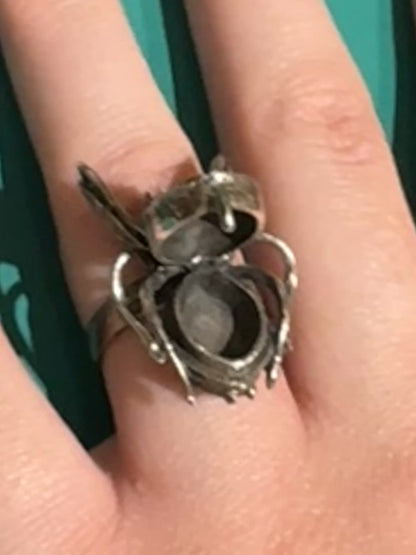 STERLING SILVER SPIDER POISON RING