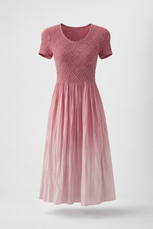 GENEVIEVE OMBRE SMOCK TOP DRESS