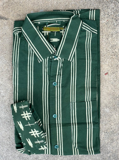 BLOCK PRINT MEN'S SHIRT Size XL Only