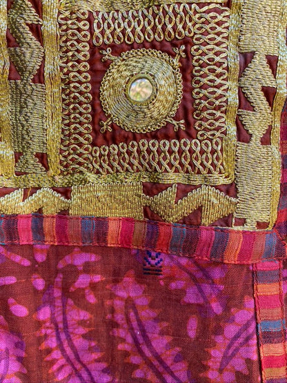Tribal embroidery tunic hand block printed Andrea Serrahn Serrahna
