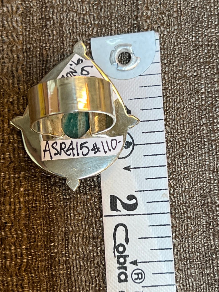 Amazonite green sterling silver teardrop ring Andrea Serrahn Serrahna