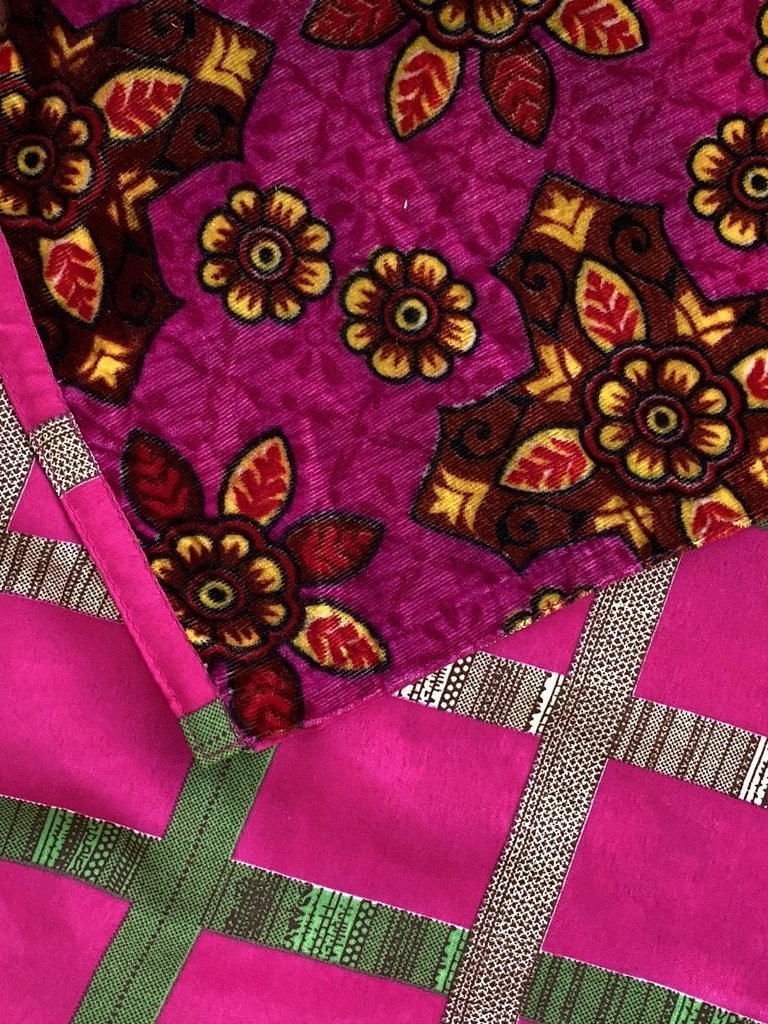 Magenta pink floral velvet vest Andrea Serrahn Serrahna