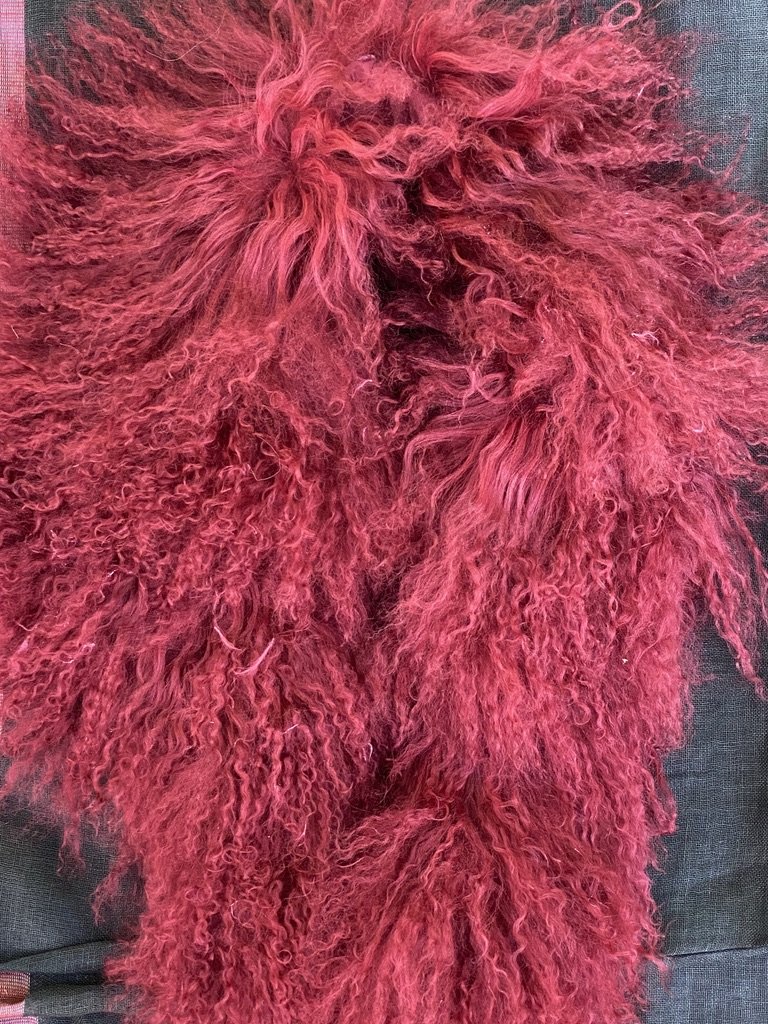 Mongolian fur collar wine Andrea Serrahn Serrahna