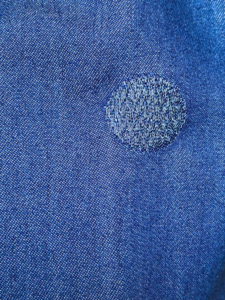 Ankle length cotton coat embroidery hand block printed Andrea Serrahn Serrahna