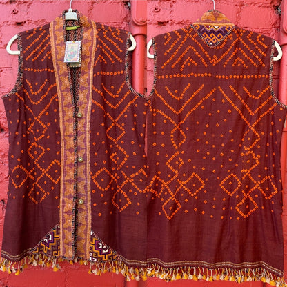 Wool vest Uzbekistan India hand crafted Andrea Serrahn Serrahna